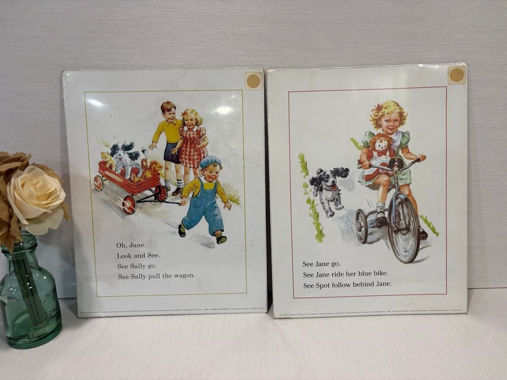 2 See Sally Go See Jane Riding Her Bike 11x14 posters sealed